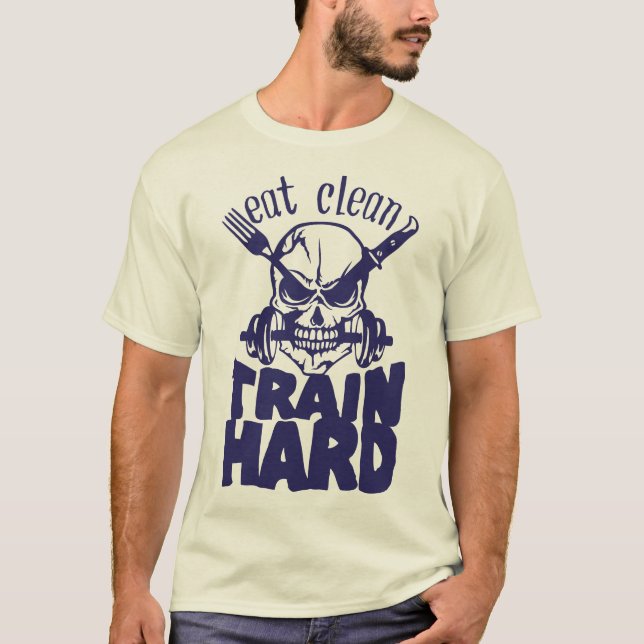 eat_clean_train_hard_citation_musculation_haltere_ t shirt (Framsida)