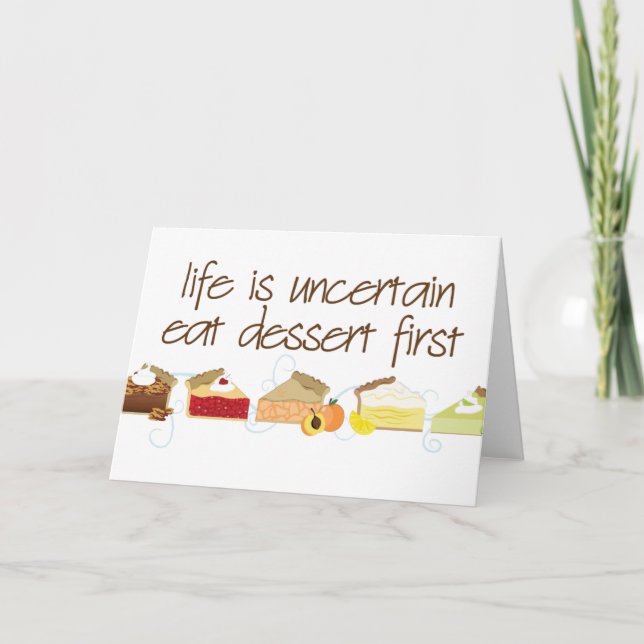 Eat Dessert först Kort (Framsida)