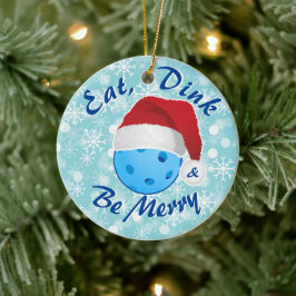 Eat, Dink och Be God jul Pickleball Santa Julgransprydnad Keramik