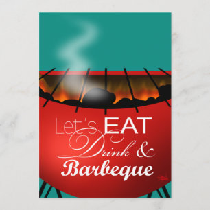 Eat Drink and Barbeque 4:e juli Family BBQ Inbjudningar