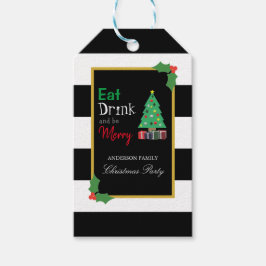 Eat Drink And Be Merry Christmas Party Presentetikett