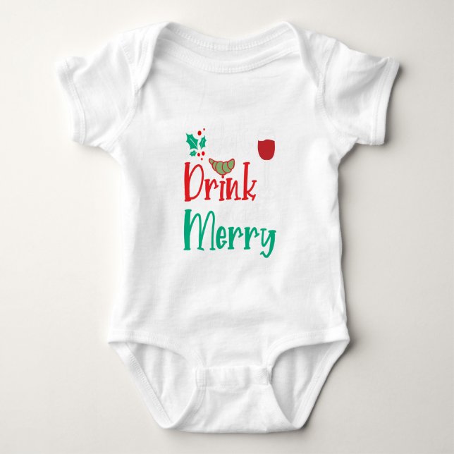 Eat Drink And Be Merry Red Wine T Shirt (Framsida)
