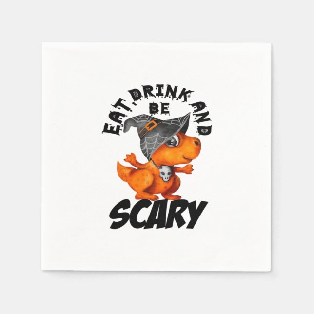 Eat Drink And Be Scared Funny Quote Pappersservett (Framsidan)
