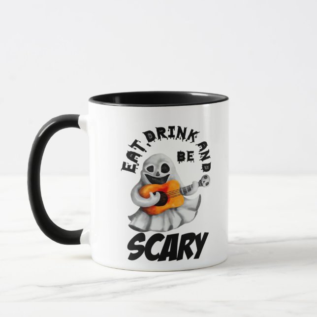 Eat Drink And Be Scared Minimal Clean Mugg (Vänster)