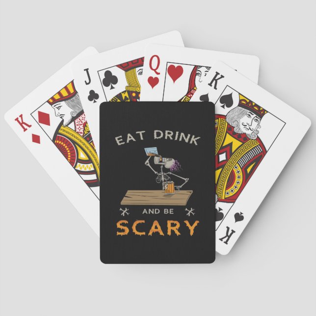 Eat Drink And Be Scary Aesthetic Graphic Casinokort (Baksidan)