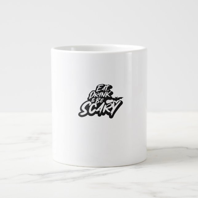 Eat Drink And Be Scary Basic Clean Jumbo Mugg (Framsidan)