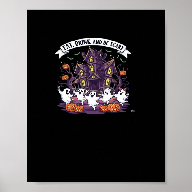 Eat Drink And Be Scary Classic Funny Retro Poster (Framsidan)