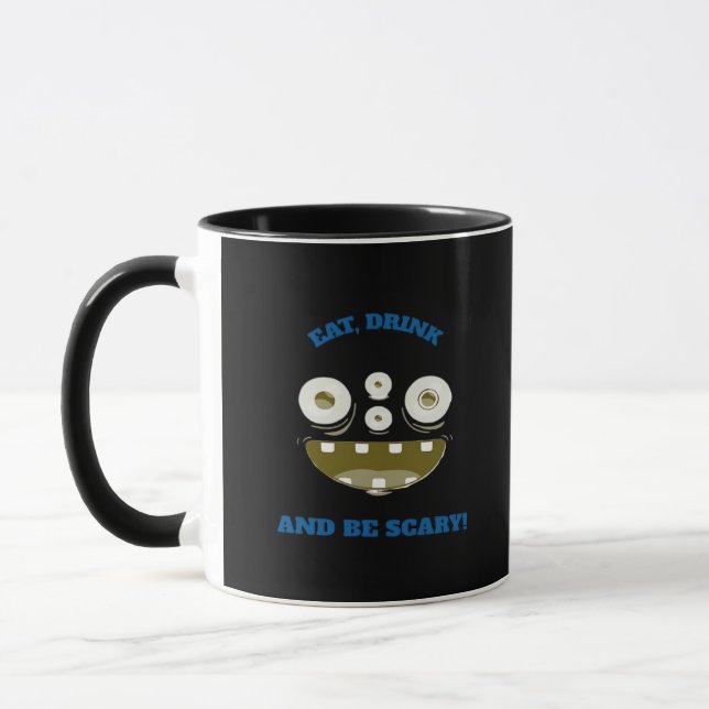 Eat Drink And Be Scary Classic Minimal Clean Mugg (Vänster)
