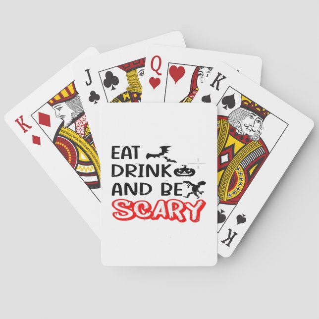 Eat Drink And Be Scary Design Retro Classic Casinokort (Baksidan)