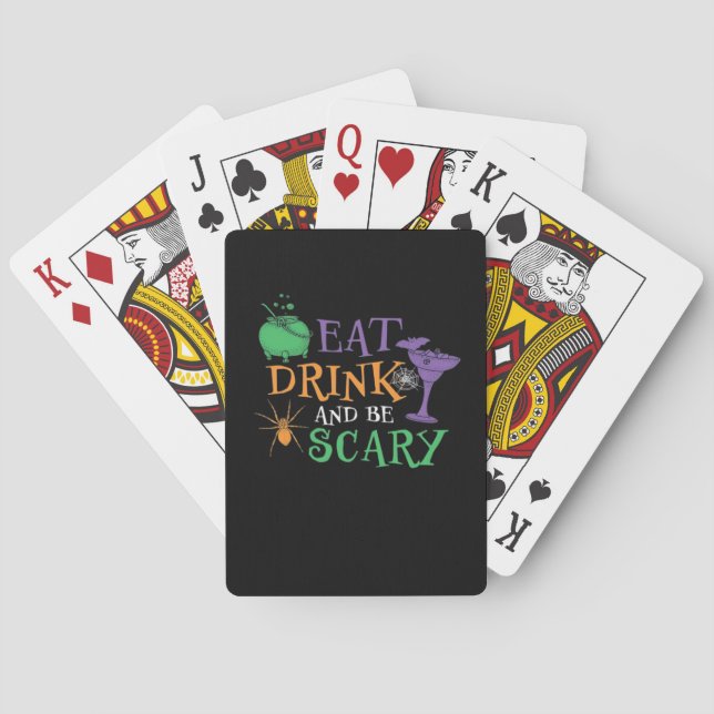 Eat Drink And Be Scary Essential Retro Graphic Casinokort (Baksidan)
