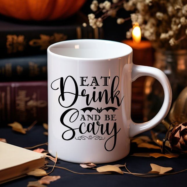 Eat Drink and be Scary Funny Halloween Kaffemugg (Skapare uppladdad)