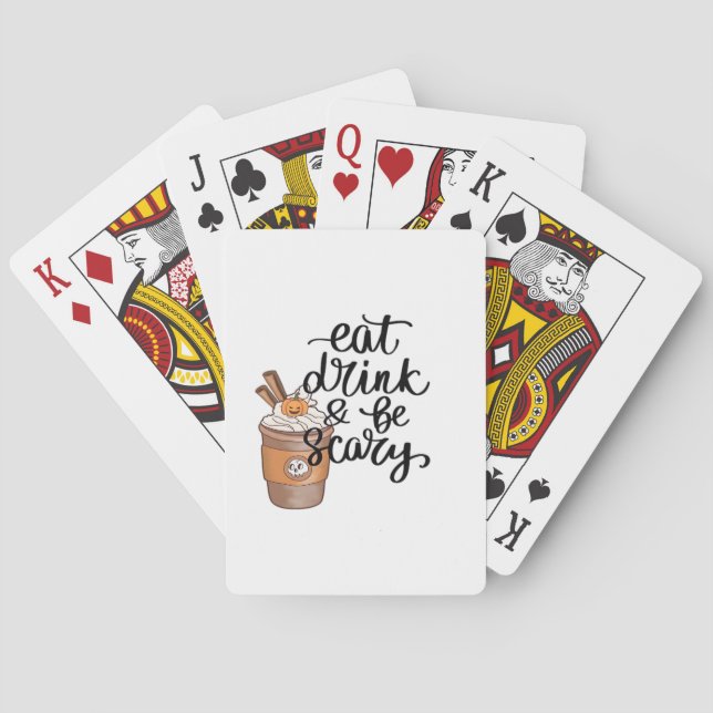 Eat Drink And Be Scary Funny Trendy Casinokort (Baksidan)