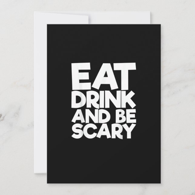 Eat Drink And Be Scary Halloween Retro Classic Julkort (Framsida)