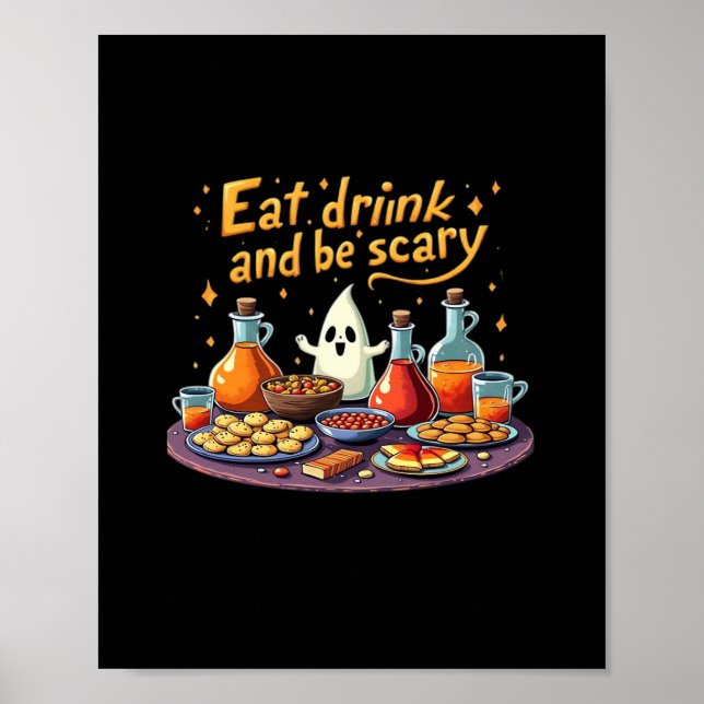 Eat Drink And Be Scary Halloween Spooky Fun For Ha Poster (Framsidan)