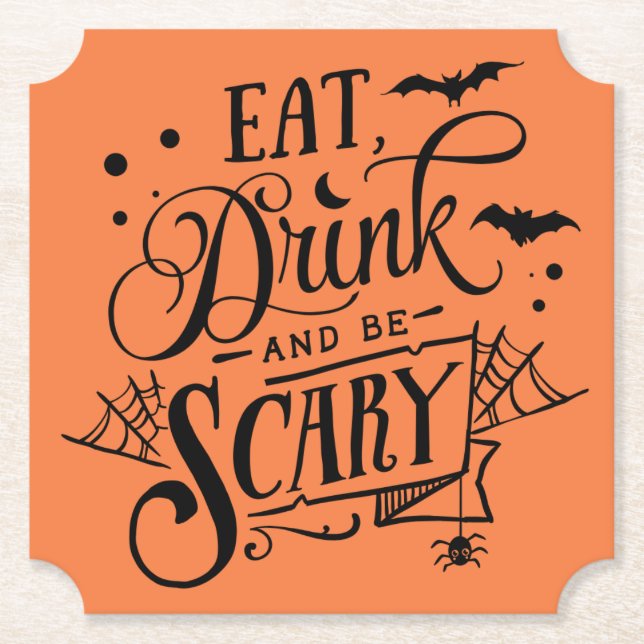 Eat Drink And Be Scary Halloween  Underlägg Papper (Framsida)
