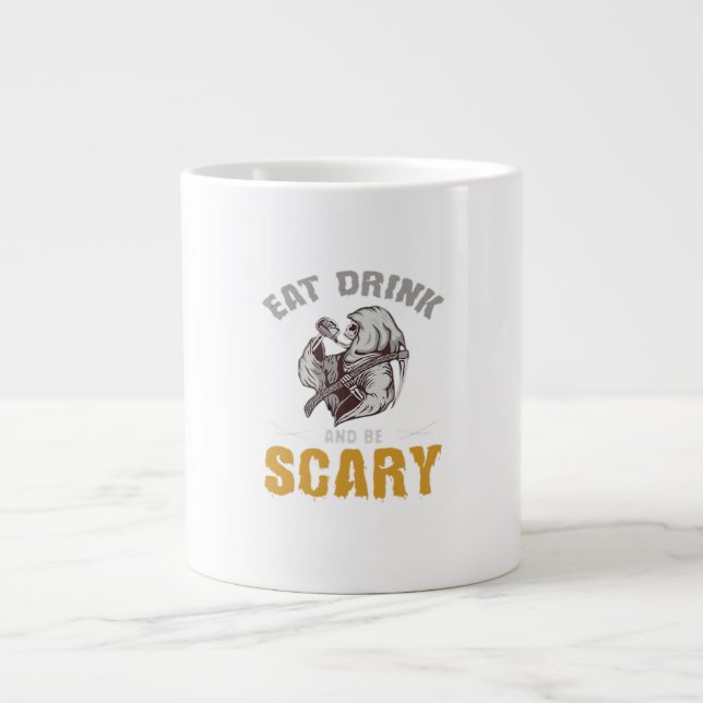 Eat Drink And Be Scary Reaper Minimal Clean Jumbo Mugg (Framsidan)