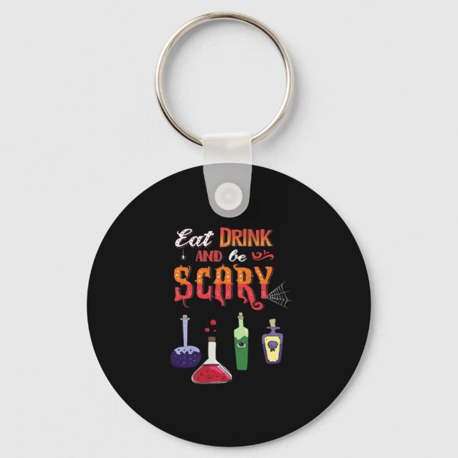 Eat Drink And Be Scary Vintage Art Nyckelring (Framsida)