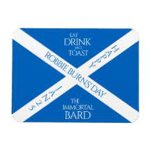 Eat Drink and Toast Robbie Burns Scottish Flagga