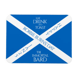 Eat Drink and Toast Robbie Burns Scottish Flagga Magnet