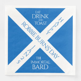 Eat Drink and Toast Robbie Burns Scottish Flagga Pappersservett