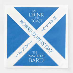 Eat Drink and Toast Robbie Burns Scottish Flagga Pappersservett
