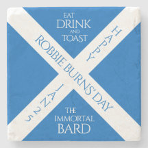 Eat Drink and Toast Robbie Burns Scottish Flagga