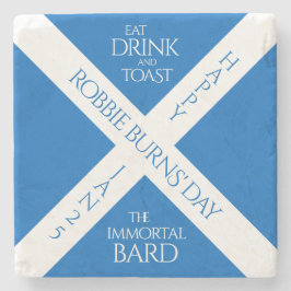 Eat Drink and Toast Robbie Burns Scottish Flagga Stenunderlägg