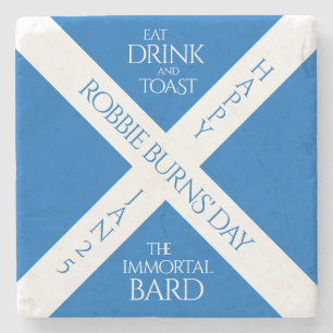 Eat Drink and Toast Robbie Burns Scottish Flagga Stenunderlägg
