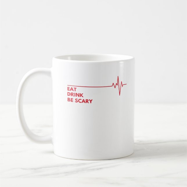 Eat Drink BE Scary Coola Unik Kaffemugg (Vänster)