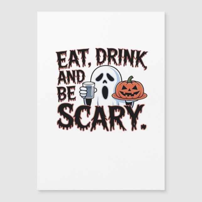 Eat Drink Be Scary Halloween Pumpkin Creative Styl (Framsida)