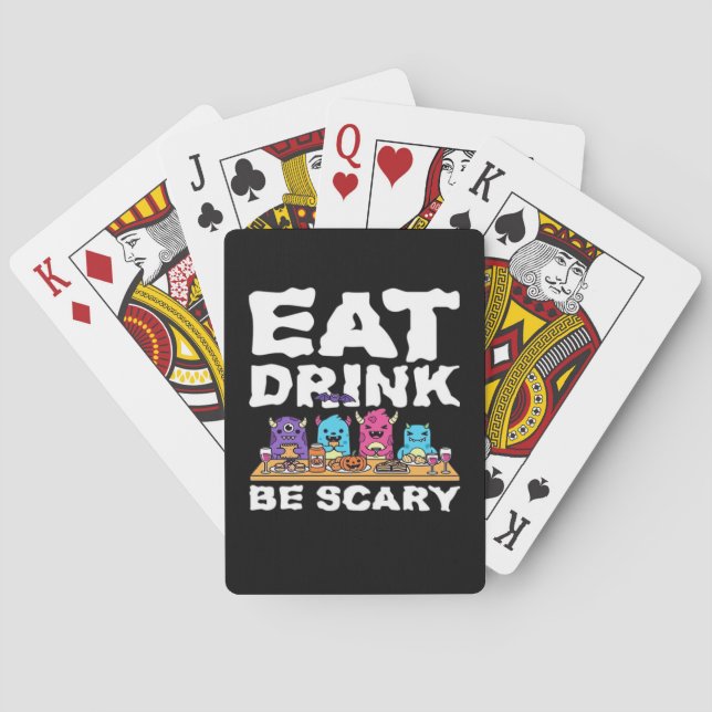 Eat Drink Be Scary Monster Halloween Creative Casinokort (Baksidan)