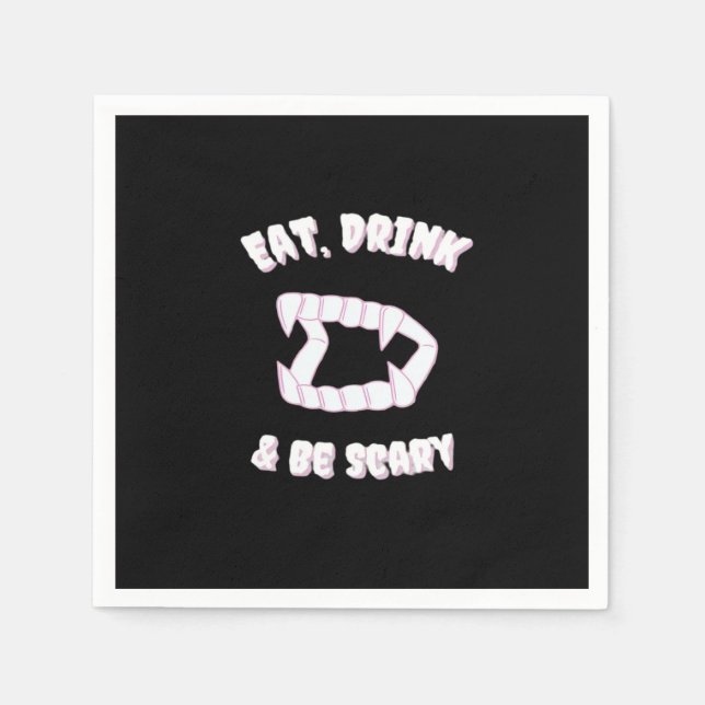 Eat Drink Be Scary Vampire Minimalist Style Pappersservett (Framsidan)