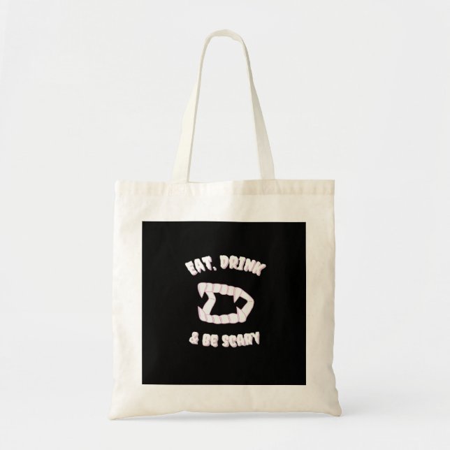 Eat Drink Be Scary Vampire Minimalist Style Tygkasse (Framsidan)