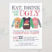 Eat Drink Be Ugly Sweater Julfest