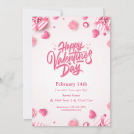 "Eat, Drink & Kärlek" Alla hjärtans dag Party inbj Inbjudningar