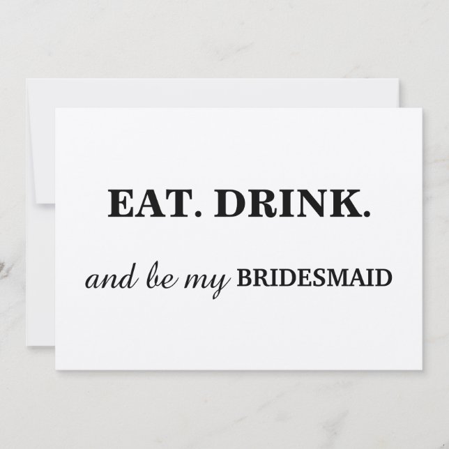 EAT DRINK och bli min BRIDESMAID Kraft Inbjudningar (Framsida)