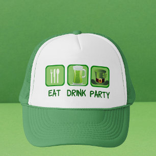 Eat Drink Party Funny St. Patrick's Day Truckerkeps