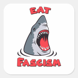 Eat Fascism Anti-fascist Fyrkantigt Klistermärke