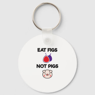Eat Figs Not Grisar Funny Vegetarian Vegan Herbiäg Nyckelring