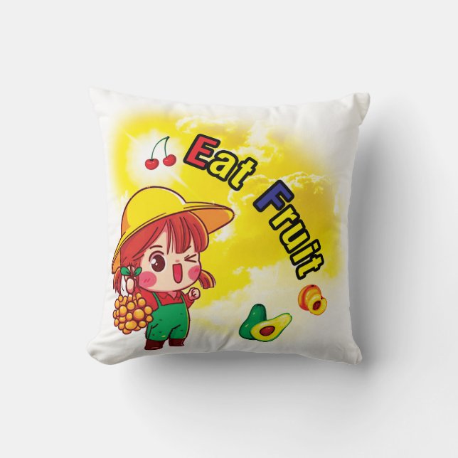 Eat Fruit Pillow Kudde (Framsida)