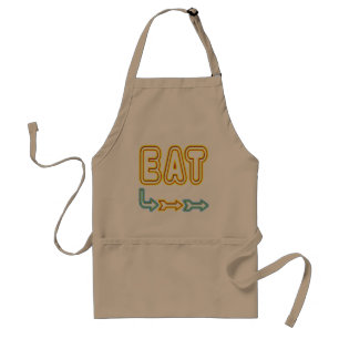 Eat Funny Retro Neon Sign Art BBQ Apron Förkläde