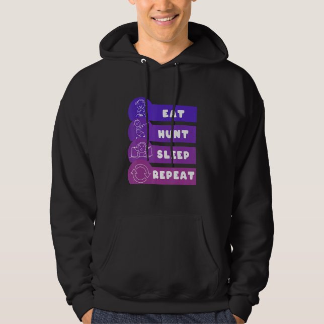 Eat Hunt Sleep Repeat Hoodie (Framsida)