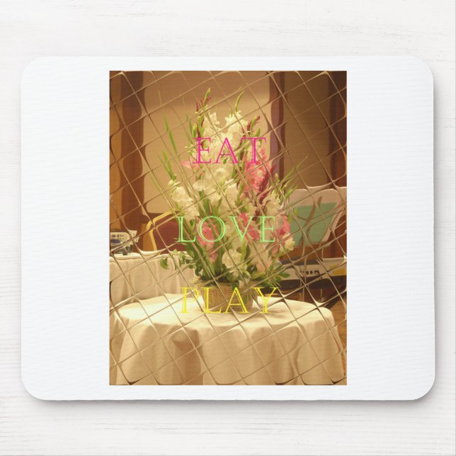 Eat Kärlek Play Flowers för alla vackra säsong o Musmatta (Framsidan)