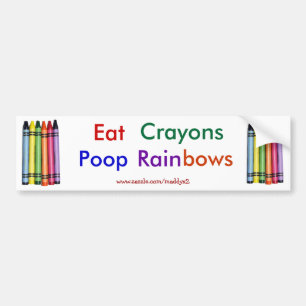 Eat Kritor Poop Rainbows Bumper Sticker Bildekal