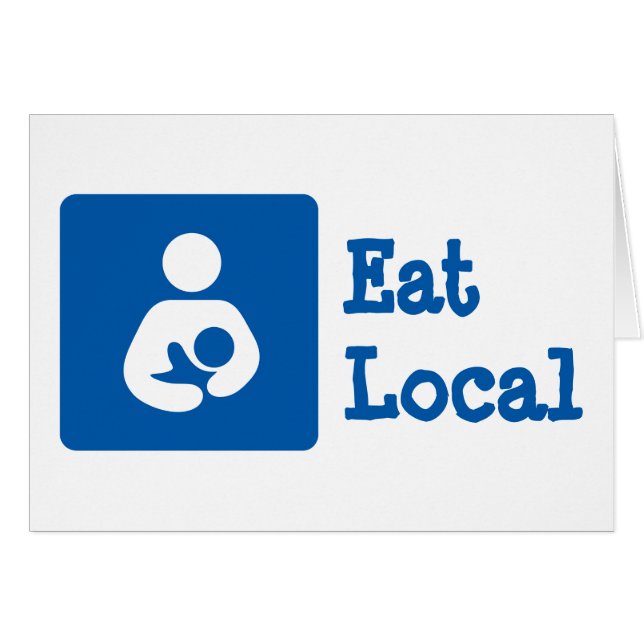 Eat Local/Amning/Nursing Icon Hälsningskort (Framsidan Horizontal)
