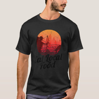 Eat Local Food Bowhun Retro Hunter 80-åring T Shirt