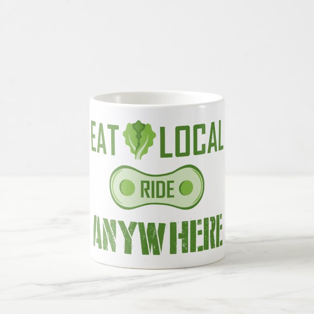 Eat Local, Ride var som helst Kaffemugg (Center)