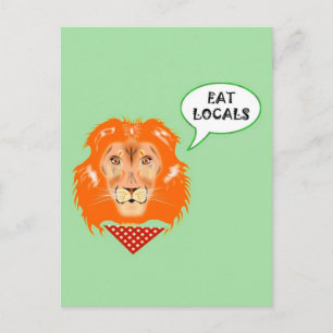 Eat Locals Funny Lejona Skol skämt-Tecknaden Vykort