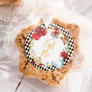EAT ME Alice i Wonderland Tea Party favors Runt Klistermärke