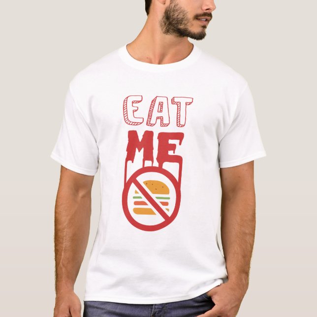 Eat Me Hamburger T-Shirt (Framsida)